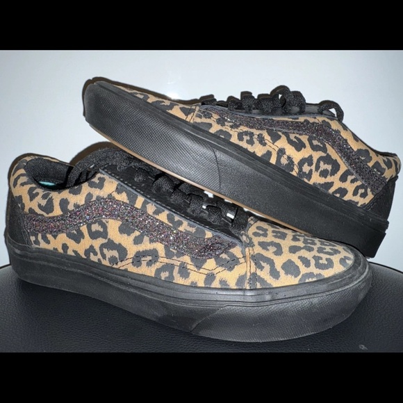 Vans Leopard Print Sneakers - Black and Tan - Picture 5 of 5